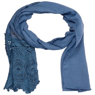 Designer Half Net Stole- Ocean Blue